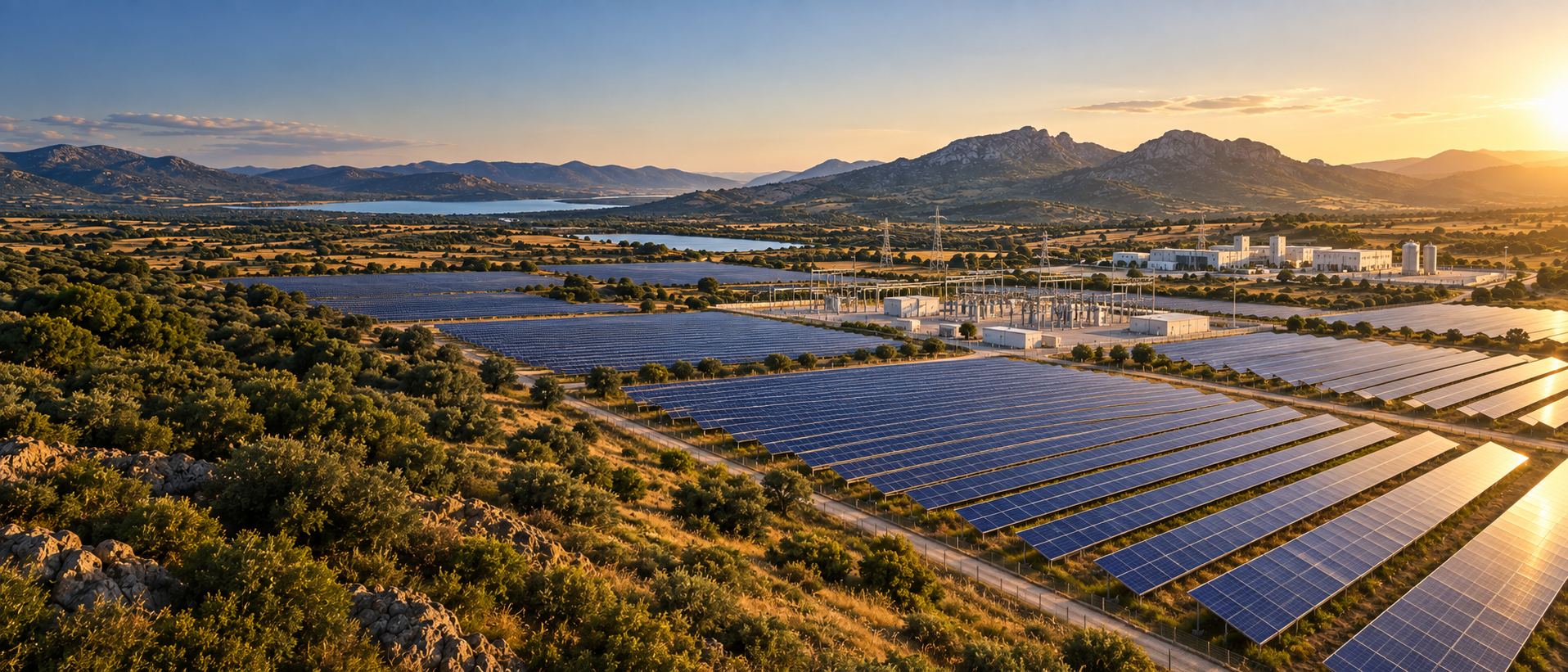 Grande infrastruttura fotovoltaica e connessione elettrica
